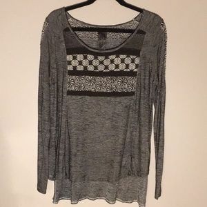 Free People Black hi- low sweater